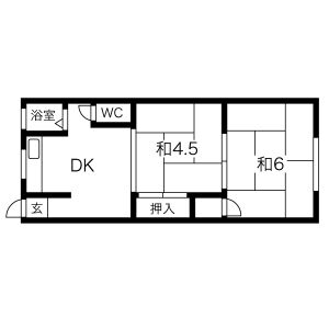 2DK 間取り図
