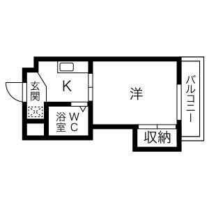 1K 間取り図