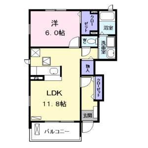 1LDK 間取り図