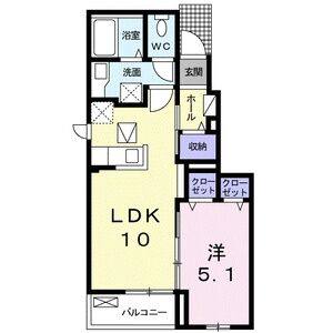 1LDK 間取り図