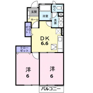 2DK 間取り図