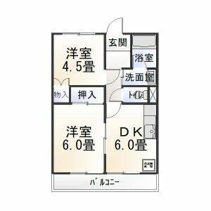 2DK 間取り図