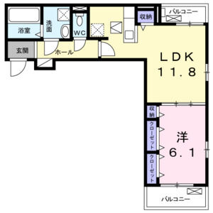 1LDK 間取り図