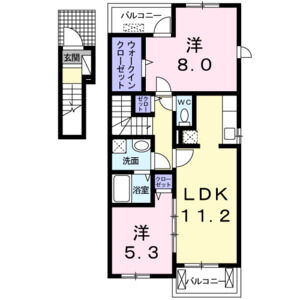 2LDK 間取り図