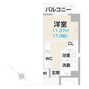 1K 間取り図