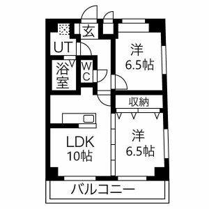 2LDK 間取り図