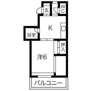 1DK 間取り図