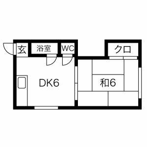 1DK 間取り図