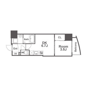 1DK 間取り図