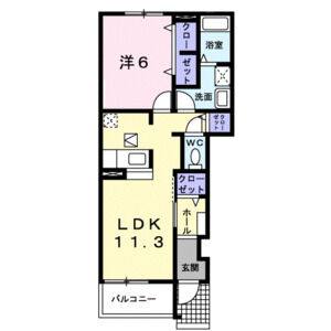 1LDK 間取り図