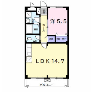 1LDK 間取り図