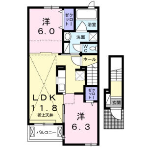 2LDK 間取り図