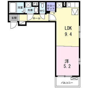 1LDK 間取り図