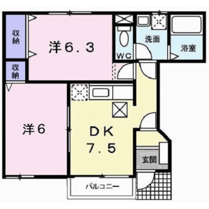 2DK 間取り図