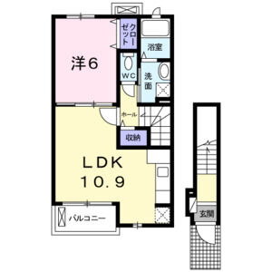 1LDK 間取り図