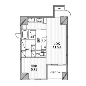 1LDK 間取り図