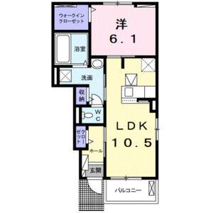 1LDK 間取り図
