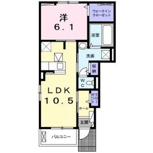 1LDK 間取り図