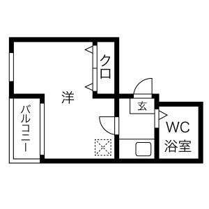 1K 間取り図