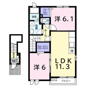 2LDK 間取り図