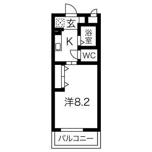 1K 間取り図
