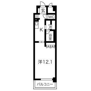 1K 間取り図