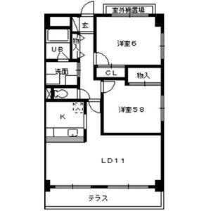 2LDK 間取り図