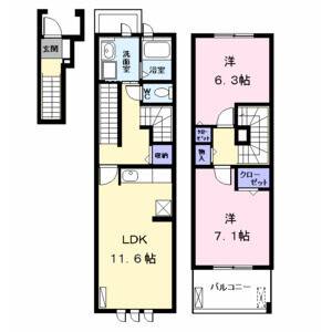 2LDK 間取り図
