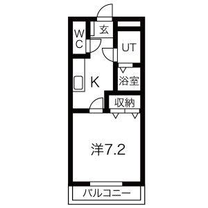 1K 間取り図
