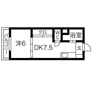 1DK 間取り図