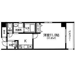 1K 間取り図