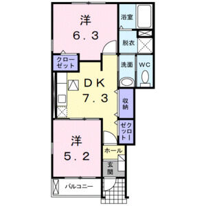 2DK 間取り図