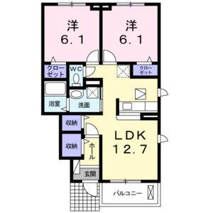 2LDK 間取り図