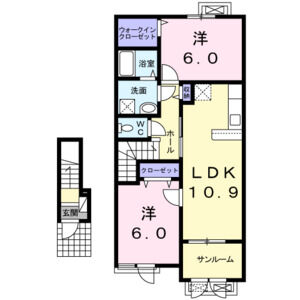 2LDK 間取り図