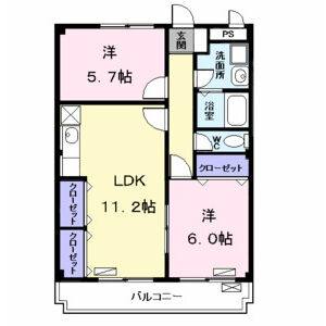 2LDK 間取り図