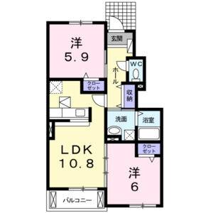 2LDK 間取り図