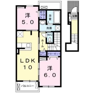 2LDK 間取り図