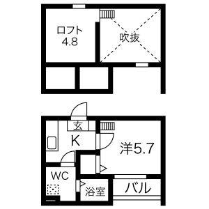 1K 間取り図