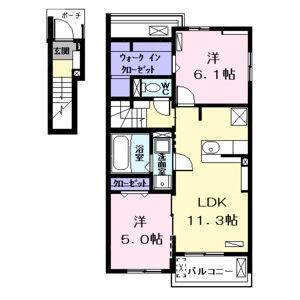 2LDK 間取り図