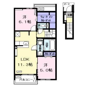 2LDK 間取り図