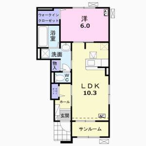 1LDK 間取り図