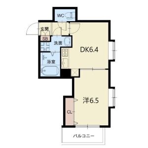 1DK 間取り図
