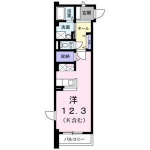 1K 間取り図