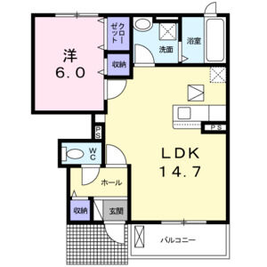 1LDK 間取り図