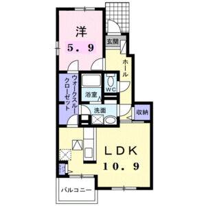 1LDK 間取り図