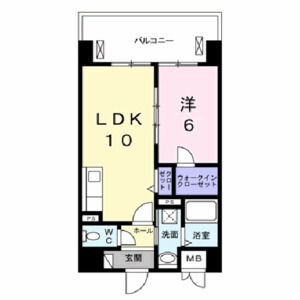 1LDK 間取り図