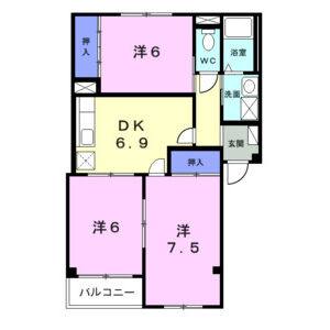 3DK 間取り図