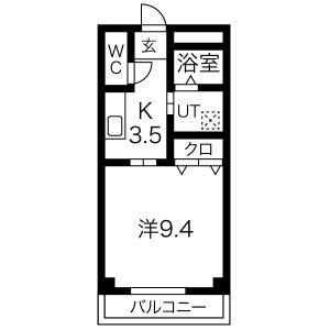 1K 間取り図