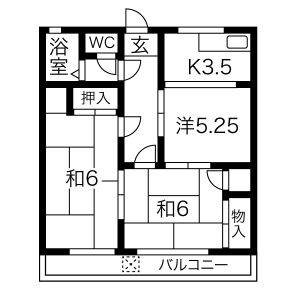 2DK 間取り図