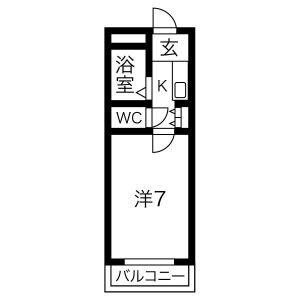 1K 間取り図